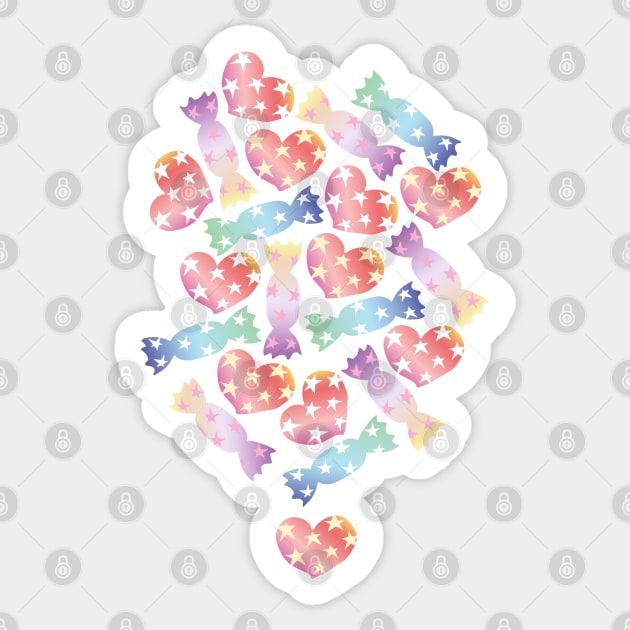 Hearts and Bonbons with Stars Sticker by azziella